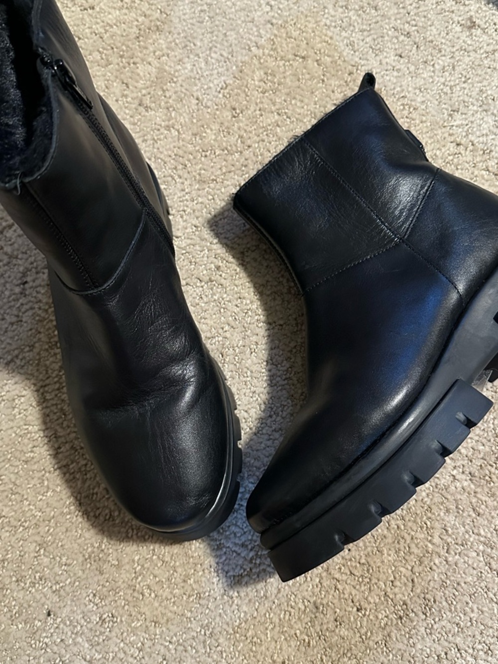 NWOT Carvela Run leather platform boots black - Picture 2 of 5